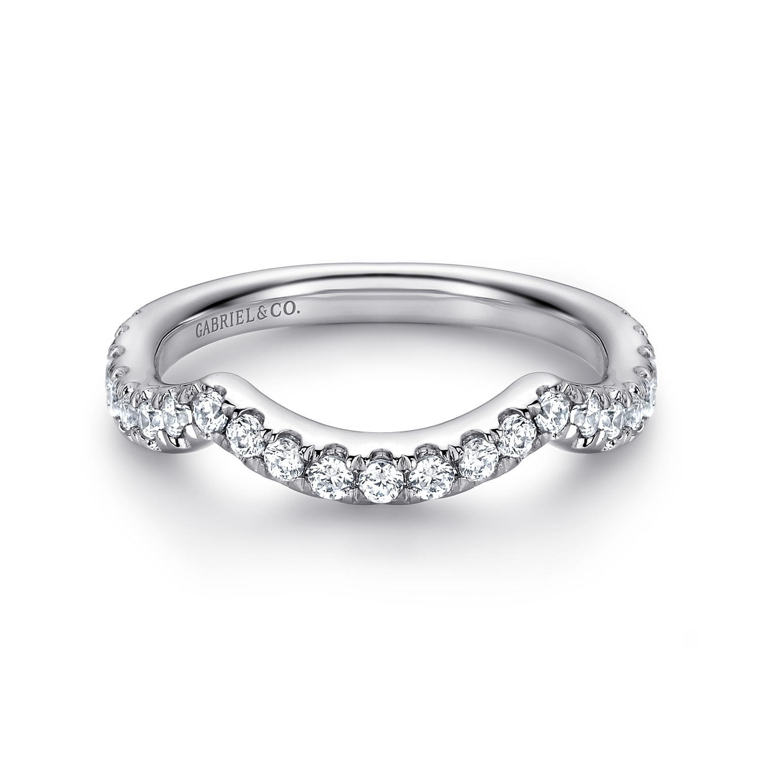 14K White Gold  Matching Wedding Band - 0.4 ct - Shot 1