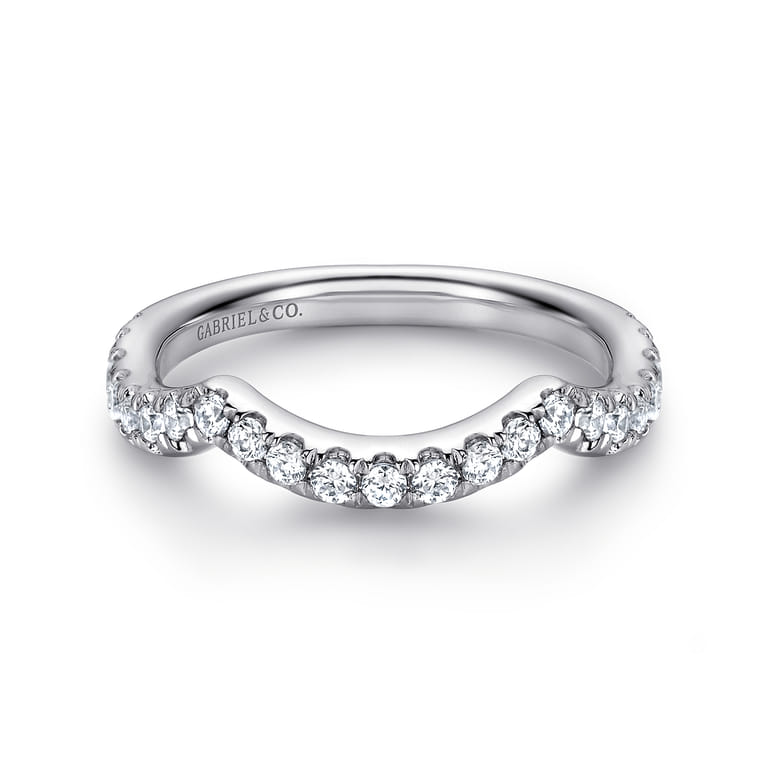 14K White Gold  Matching Wedding Band - 0.4 ct - Shot 1