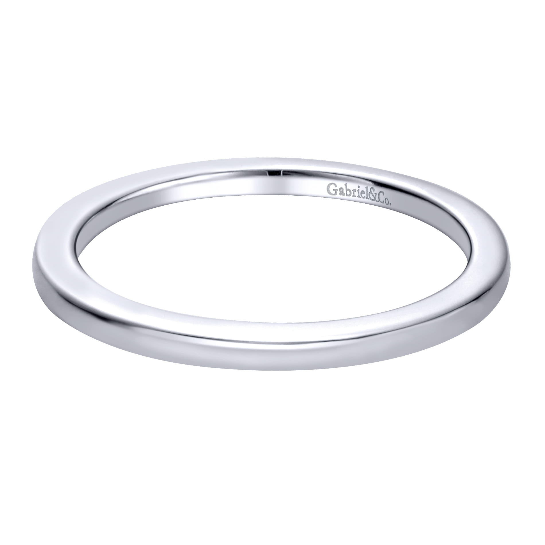 14K White Gold Matching Wedding Band - Shot 1