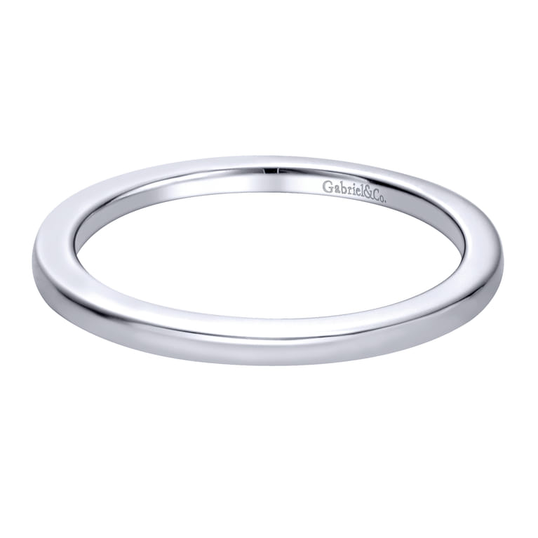 14K White Gold Matching Wedding Band - Shot 1