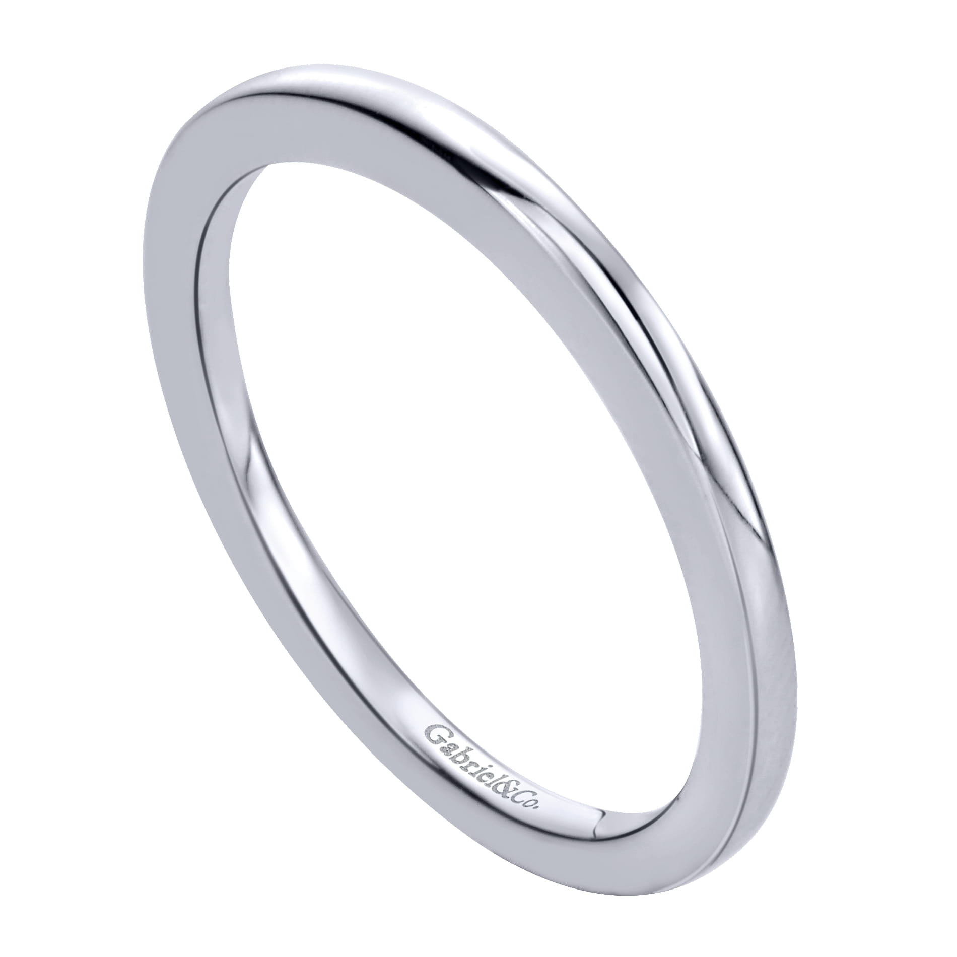14K White Gold Matching Wedding Band - Shot 3