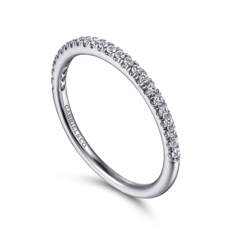 14K White Gold Matching Wedding Band - 0.17 ct - Shot 3