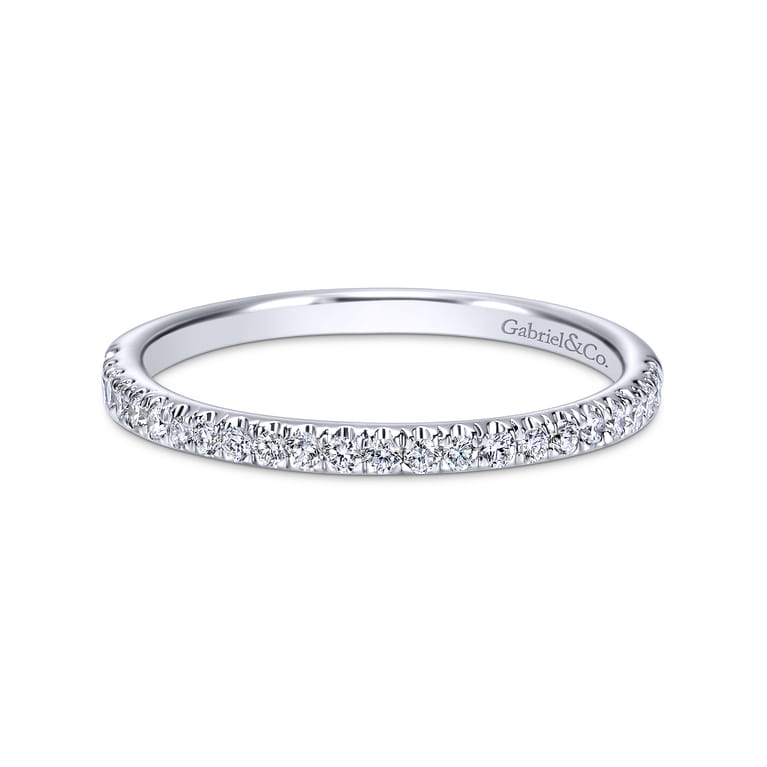 14K White Gold Matching Wedding Band - 0.18 ct - Shot 1