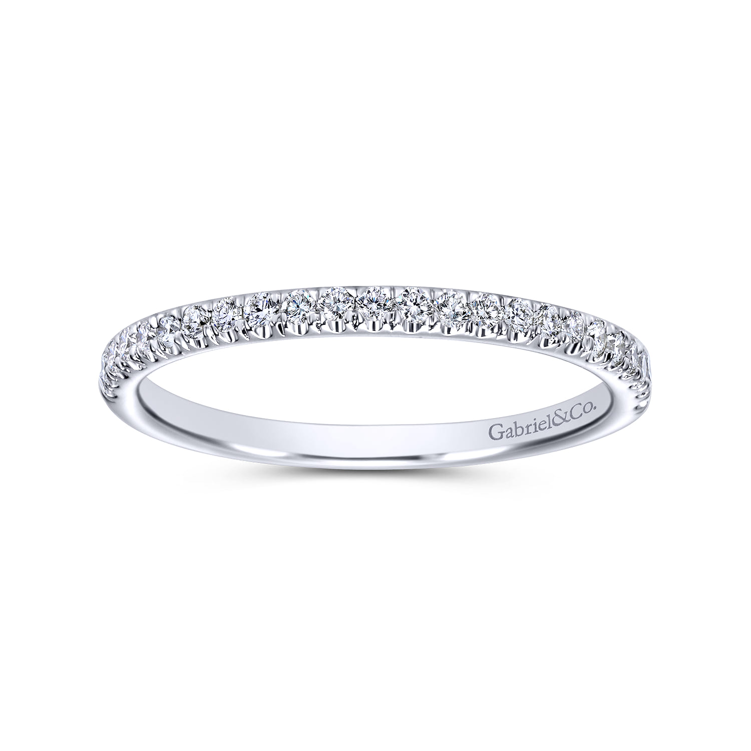 14K White Gold Matching Wedding Band - 0.18 ct - Shot 5