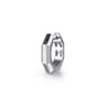 14K White Gold Mens Angular Cuts Single Huggie Earring