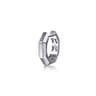 14K White Gold Mens Angular Cuts Single Huggie Earring