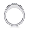 14K White Gold Mens Engagement Ring in High Polish Finish - 0.5 ct