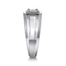 14K White Gold Mens Engagement Ring in High Polish Finish - 0.5 ct