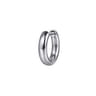 14K White Gold Mens Round Tube Single Huggie Earring