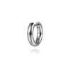 14K White Gold Mens Round Tube Single Huggie Earring