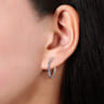 14K White Gold Micro Pave 15mm Round Inside Out Diamond Hoop Earrings - 0.5 ct