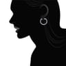 14K White Gold Micro Pave 15mm Round Inside Out Diamond Hoop Earrings - 0.5 ct