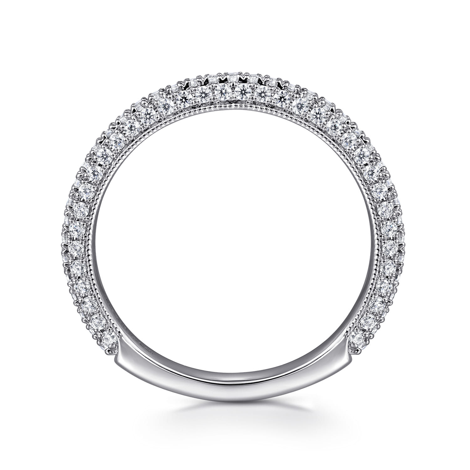 Straight Wedding Ring in 14k White Gold with  Natural Diamond at Gabriel & Co. - Shot 2