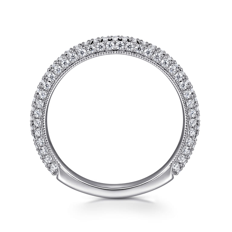 Straight Wedding Ring in 14k White Gold with  Natural Diamond at Gabriel & Co. - Shot 2