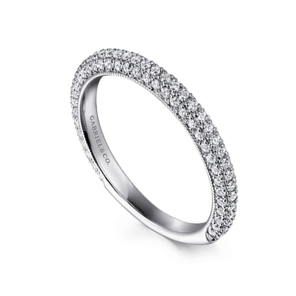 14K White Gold Micro Pave Diamond Anniversary Band