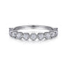 14K White Gold Milgrain Bezel Diamond Stackable Ring - 0.4 ct