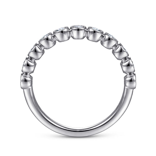14K White Gold Milgrain Bezel Diamond Stackable Ring - 0.4 ct - Shot 2