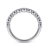 14K White Gold Milgrain Bezel Diamond Stackable Ring - 0.4 ct