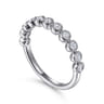 14K White Gold Milgrain Bezel Diamond Stackable Ring - 0.4 ct