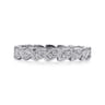 14K White Gold Millgrained Marquise Stackable Diamond Ring - 0.18 ct