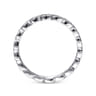 14K White Gold Millgrained Marquise Stackable Diamond Ring - 0.18 ct