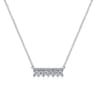 14K White Gold Mini Diamond Bar Necklace - 0.4 ct