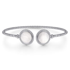 14K White Gold Mother of Pearl Bujukan Split Bangle