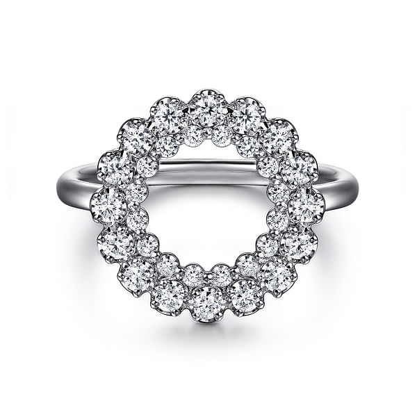 LADIES FASHION RING 0.50CT ROUND DIAMOND 14K WHITE GOLD LADIES FASHION RING 0.50CT ROUND DIAMOND 14K WHITE GOLD