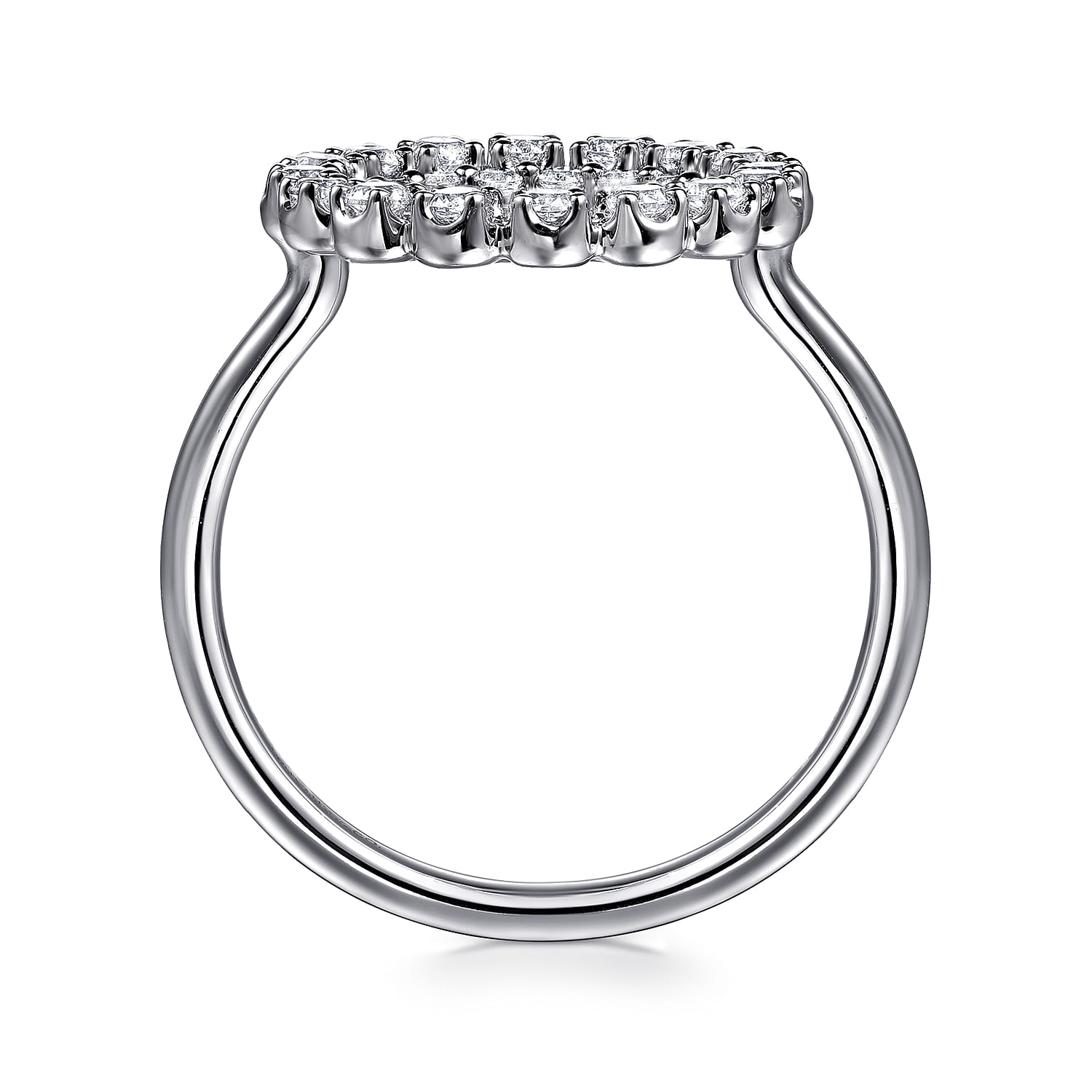 14K White Gold Multi Diamond Circle Fashion Ring - 0.5 ct - Shot 2