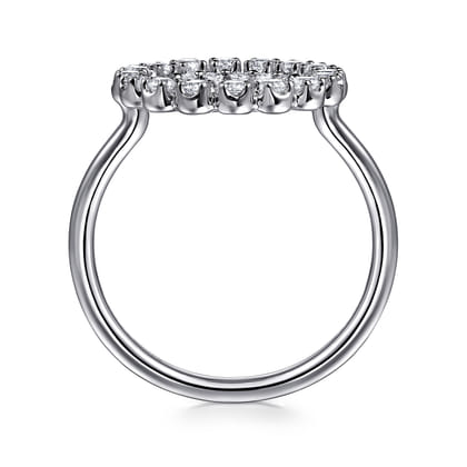 14K White Gold Multi Diamond Circle Fashion Ring