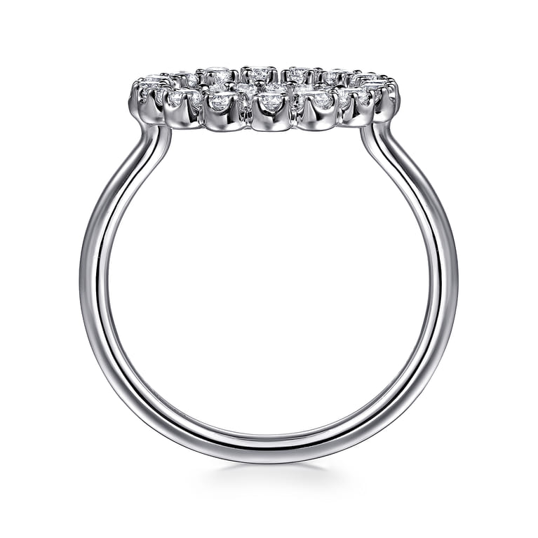 14K White Gold Multi Diamond Circle Fashion Ring - 0.5 ct - Shot 2