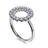 14K White Gold Multi Diamond Circle Fashion Ring - 0.5 ct