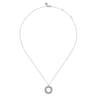 14K White Gold Multi Diamond Circle Pendant Necklace - 1.05 ct