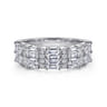 14K White Gold Multi Row Diamond Classic Ring - 1.75 ct