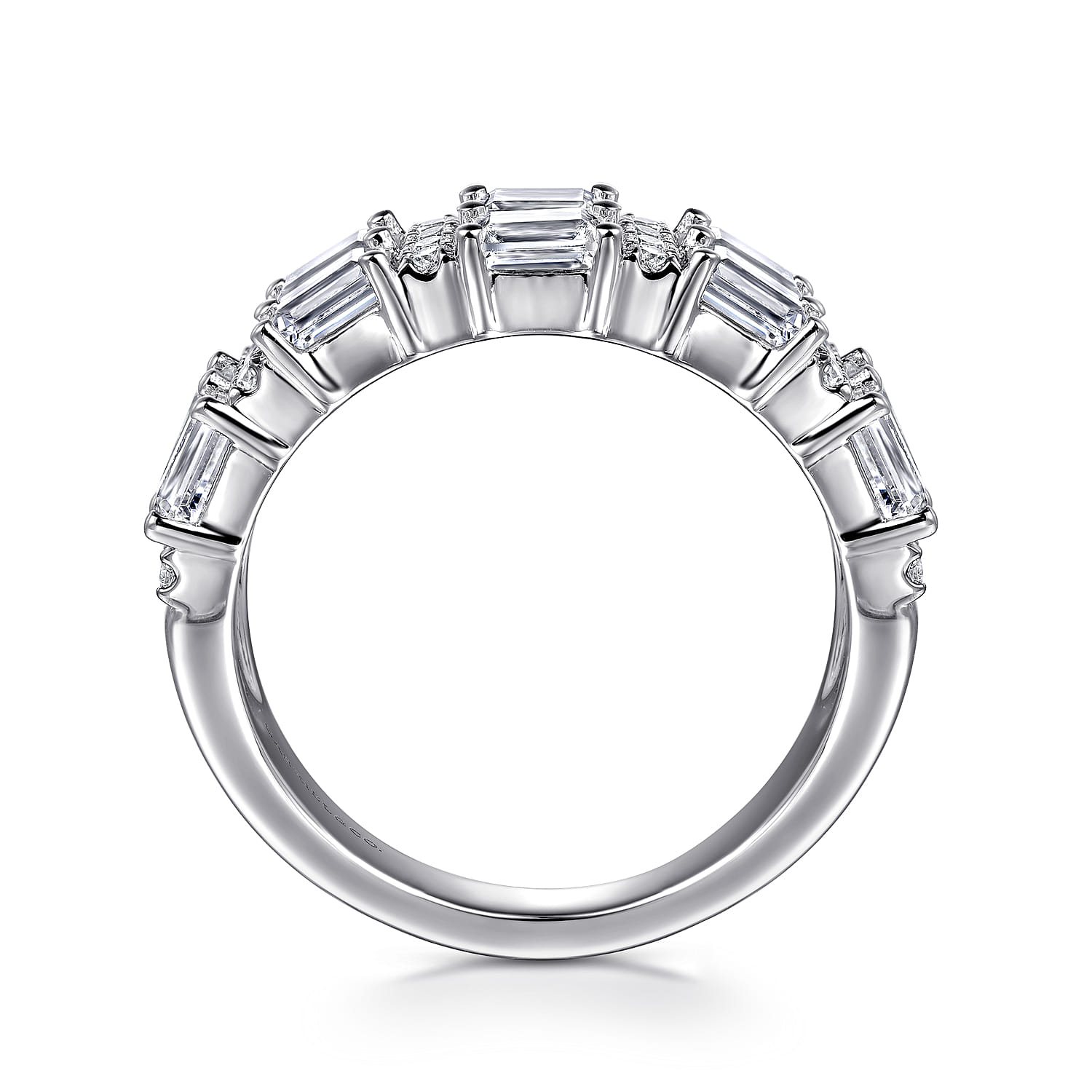 14K White Gold Multi Row Diamond Classic Ring - 1.75 ct - Shot 2
