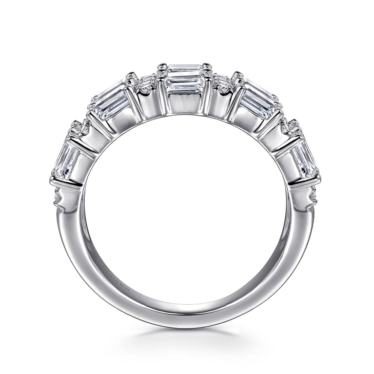 14K White Gold Multi Row Diamond Classic Ring - 1.75 ct - Shot 2