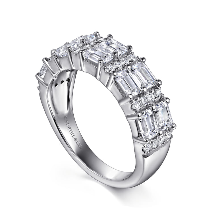 14K White Gold Multi Row Diamond Classic Ring - 1.75 ct - Shot 3