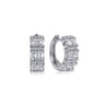14K White Gold Multi Row Diamond Huggie Earrings - 2.15 ct