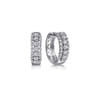 14K White Gold Multi Row Diamond Huggie Earrings - 0.5 ct