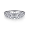 14K White Gold Multi Row Diamond Ring - 1 ct