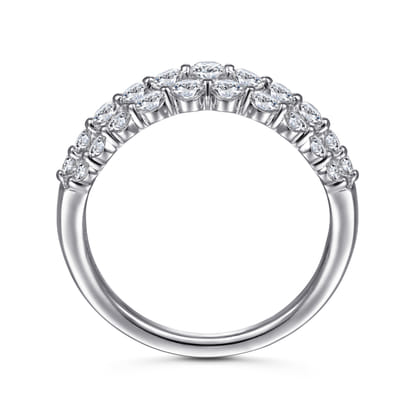 14K White Gold Multi Row Diamond Ring