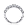 14K White Gold Multi Row Diamond Ring - 1 ct