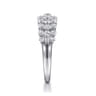 14K White Gold Multi Row Diamond Ring - 1 ct