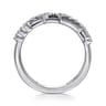 14K White Gold Multi Row Diamond Station Ring - 0.4 ct