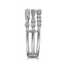 14K White Gold Multi Row Diamond Station Ring - 0.4 ct
