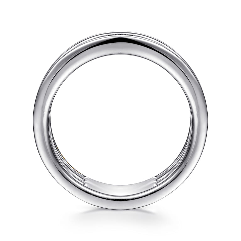 14K White Gold Multi Row Diamond Wide Band Ring - 0.53 ct - Shot 2