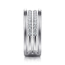 14K White Gold Multi Row Diamond Wide Band Ring - 0.53 ct