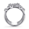 14K White Gold Multi Row Diamond Wide Band Ring - 0.41 ct