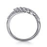 14K White Gold Multi Row Graduating Diamond Bypass Ring - 0.75 ct