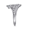 14K White Gold Multi Row Graduating Diamond Bypass Ring - 0.75 ct